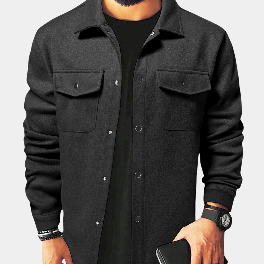 Men's Warm Jacket – Stylish Button-Up Winter Coat