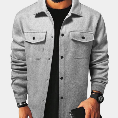 Men's Warm Jacket – Stylish Button-Up Winter Coat