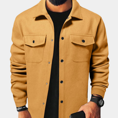 Men's Warm Jacket – Stylish Button-Up Winter Coat