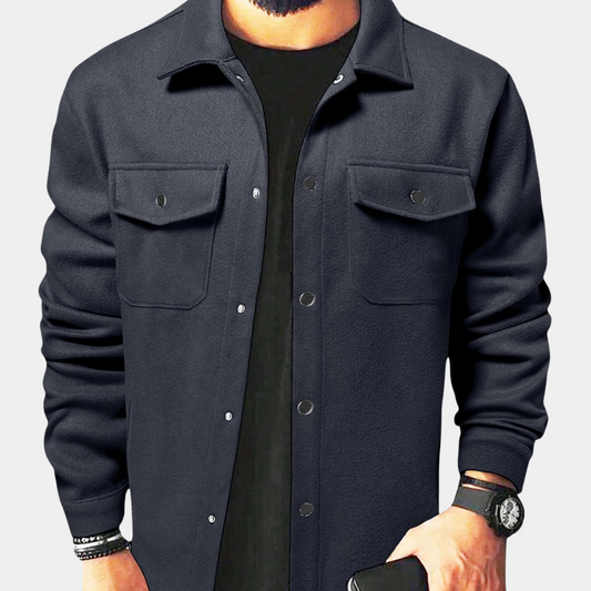 Men's Warm Jacket – Stylish Button-Up Winter Coat